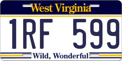 WV license plate 1RF599