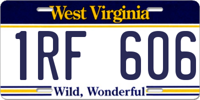 WV license plate 1RF606