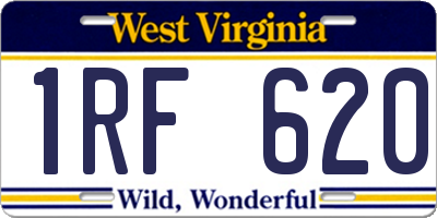 WV license plate 1RF620