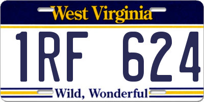 WV license plate 1RF624