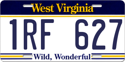 WV license plate 1RF627