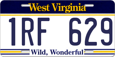 WV license plate 1RF629