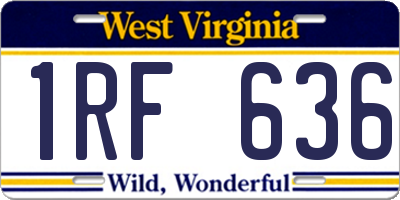 WV license plate 1RF636