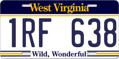 WV license plate 1RF638