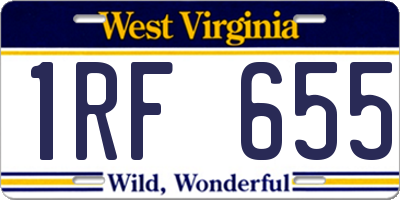 WV license plate 1RF655
