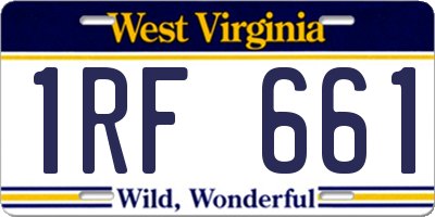 WV license plate 1RF661