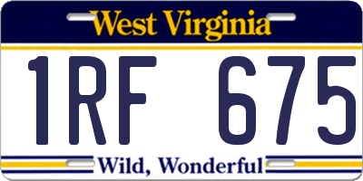WV license plate 1RF675