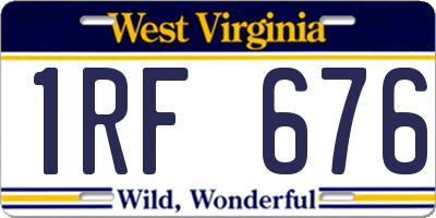 WV license plate 1RF676