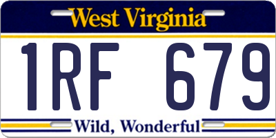 WV license plate 1RF679