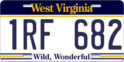 WV license plate 1RF682