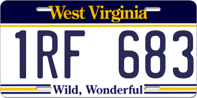 WV license plate 1RF683