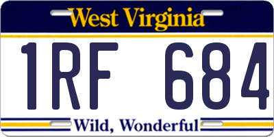 WV license plate 1RF684