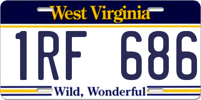 WV license plate 1RF686