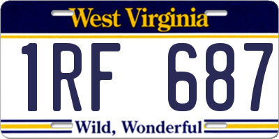 WV license plate 1RF687
