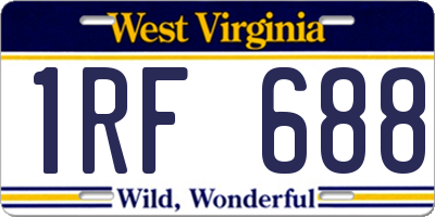 WV license plate 1RF688