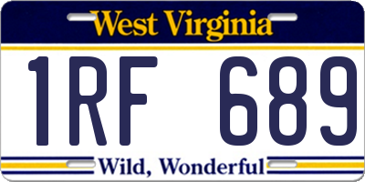 WV license plate 1RF689