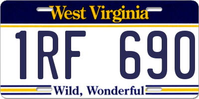 WV license plate 1RF690