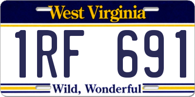 WV license plate 1RF691