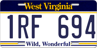 WV license plate 1RF694