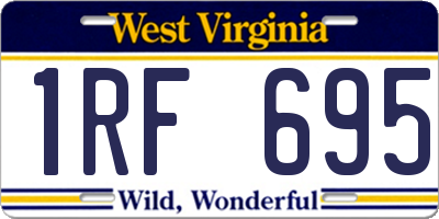 WV license plate 1RF695