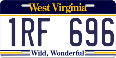 WV license plate 1RF696