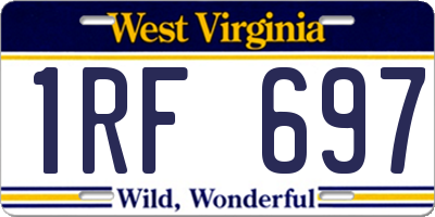 WV license plate 1RF697