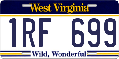WV license plate 1RF699