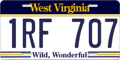 WV license plate 1RF707