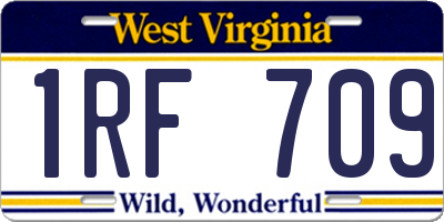 WV license plate 1RF709