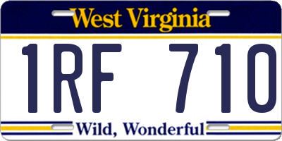 WV license plate 1RF710