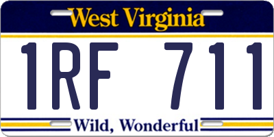 WV license plate 1RF711