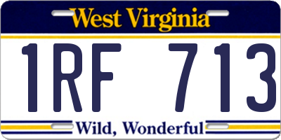 WV license plate 1RF713