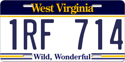 WV license plate 1RF714
