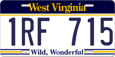 WV license plate 1RF715