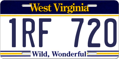 WV license plate 1RF720
