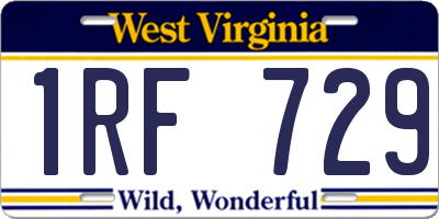 WV license plate 1RF729