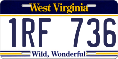WV license plate 1RF736