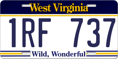 WV license plate 1RF737