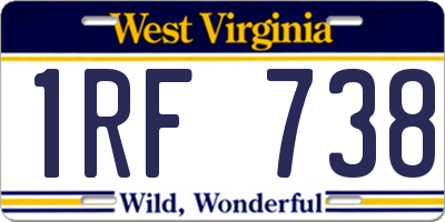 WV license plate 1RF738