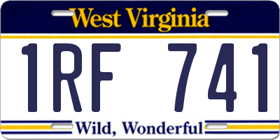 WV license plate 1RF741