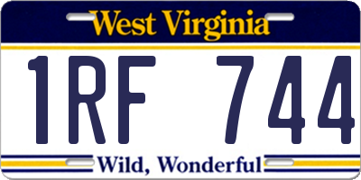 WV license plate 1RF744