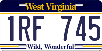 WV license plate 1RF745