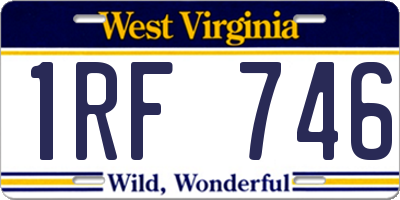 WV license plate 1RF746
