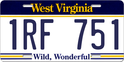 WV license plate 1RF751