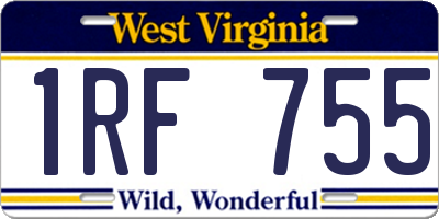 WV license plate 1RF755