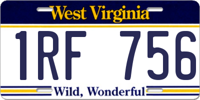 WV license plate 1RF756
