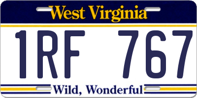 WV license plate 1RF767