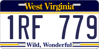 WV license plate 1RF779