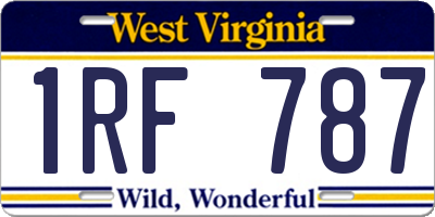 WV license plate 1RF787