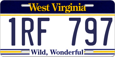 WV license plate 1RF797